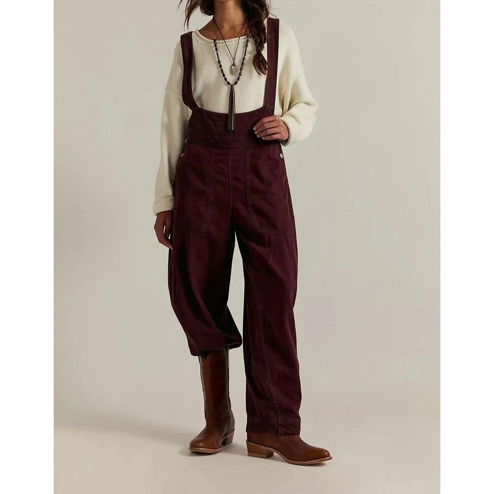 Free People We The Free Felix Tapered Overalls Jumpsuit Dress Pinafore M 288769